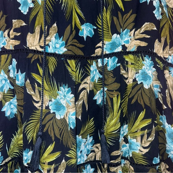 100% Cotton Blair Floral Maxi Dress - Blue, Green size XL - Picture 3 of 10